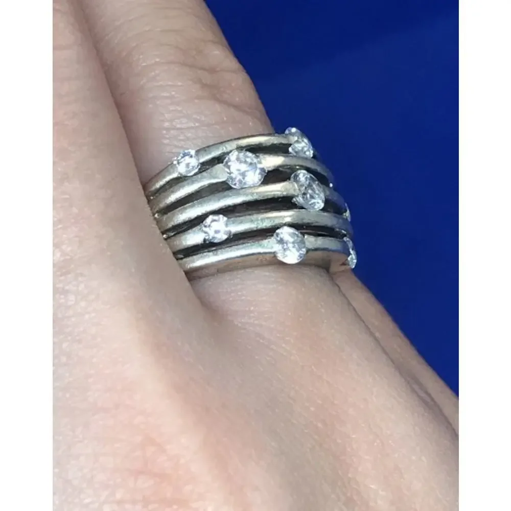 925 Sterling Silver CZ Ring Size 6.5